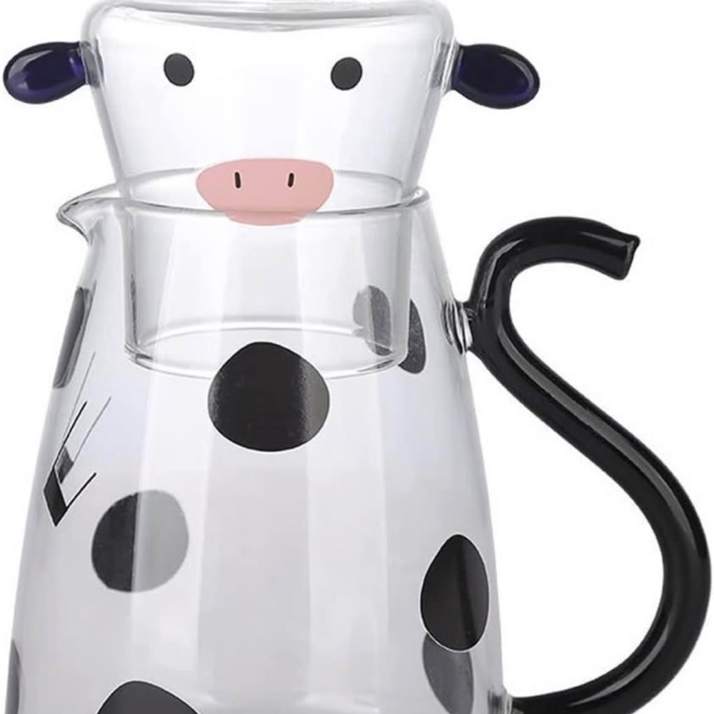 Cow Print Glass Pitcher